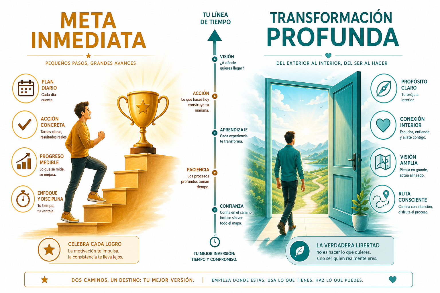 Coaching Motivacional vs Transformación Personal: Diferencias entre Coaching Motivacional y Coaching de Transformación Personal 1 Puntos clave
