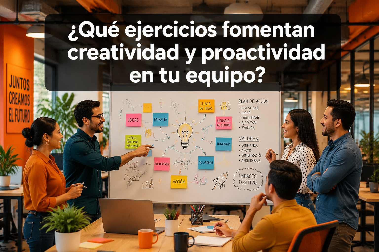 ¿Qué ejercicios fomentan creatividad y proactividad en el equipo?
